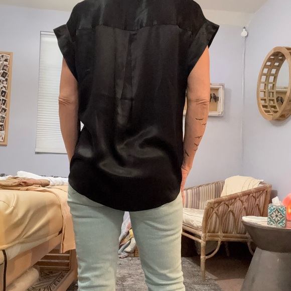 Rails Black Nala Satin oversized v neck dress top size small - Picture 5 of 16